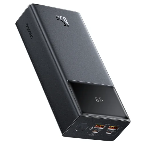 Baseus - Power Bank Star-Lord (P10022908113-00) - 2x USB, Type-C, Micro-USB, 65W, 30000mAh, Type-C kábel, 3A, 30cm - Fekete - 1