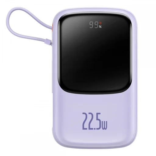 Baseus - Power Bank Qpow Pro (PPQD030105) - QC/PD/SCP/FCP, 20000mAh, 22.5W kábellel USB-C - Lila - 3