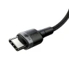 Baseus - Data Cable Cafule (CATKLF-DLG1) - Type-C to Type-C, Gyors töltés, 100W, 480Mbps, 1m - Szürke / Fekete thumbnail