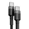 Baseus - Data Cable Cafule (CATKLF-DLG1) - Type-C to Type-C, Gyors töltés, 100W, 480Mbps, 1m - Szürke / Fekete thumbnail