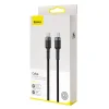 Baseus - Data Cable Cafule (CATKLF-DLG1) - Type-C to Type-C, Gyors töltés, 100W, 480Mbps, 1m - Szürke / Fekete thumbnail