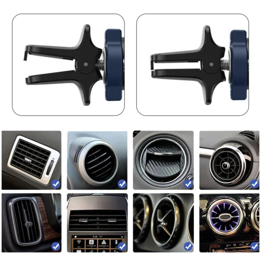 Yesido - Autós telefontartó vezeték nélküli töltéssel (C186) - Műszerfalra vagy szellőzőrácsra, 15W - Fekete - 9