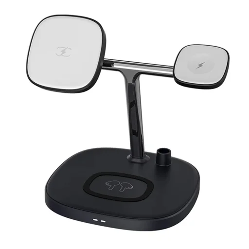 Yesido - Vezeték nélküli töltőállomás (DS12) - iPhone, iWatch, AirPods, Apple Pencil, 15W - Fekete - 1