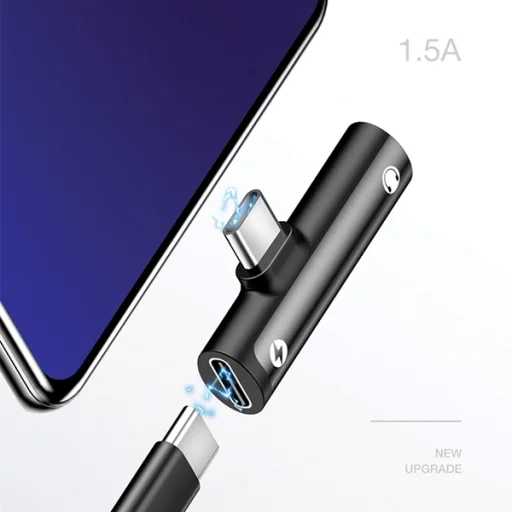 Adapter AU07 2 az 1-ben USB-C kék USB-C + 3,5 mm SJ277TC02 (US-SJ277) - 3