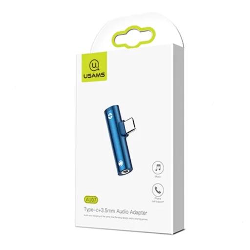 Adapter AU07 2 az 1-ben USB-C kék USB-C + 3,5 mm SJ277TC02 (US-SJ277) - 6