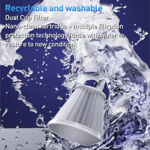 Yesido - Autós porszívó (VC06) - Fújásra és szívásra, 96W, 2000mAh, 60000rpm - Fekete - 6