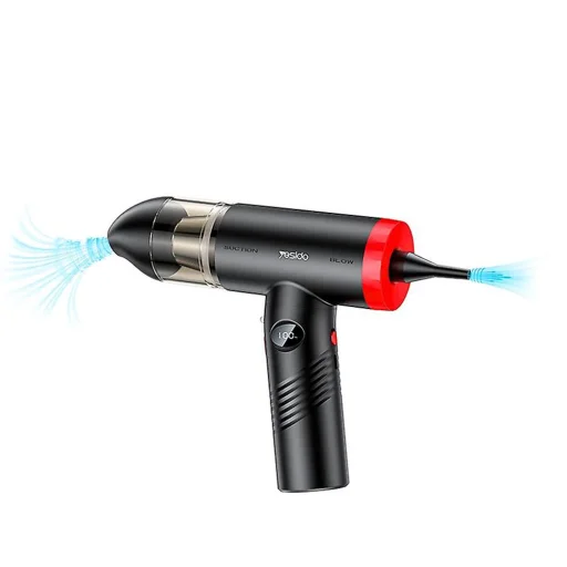 Yesido - Autós porszívó (VC06) - Fújásra és szívásra, 96W, 2000mAh, 60000rpm - Fekete - 1