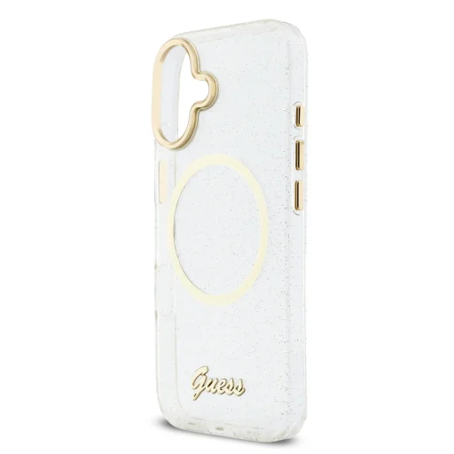 Guess IML Glitter Script Strap MagSafe tok iPhone 17-hez Átlátszó - 4