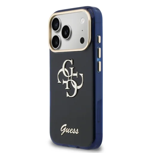 Guess IML 4G Script Metal Logo iPhone 17 Pro Max tok kék tok - 2