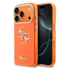 Guess IML 4G Script Metal Logo tok iPhone 17 Pro Max narancs