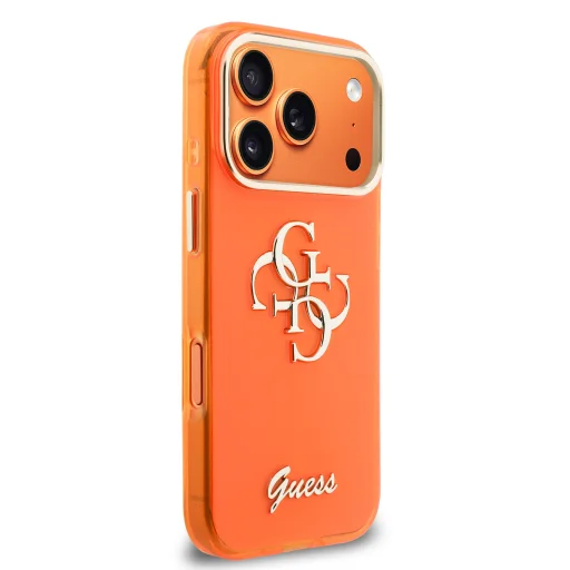 Guess IML 4G Script Metal Logo tok iPhone 17 Pro Max narancs - 4