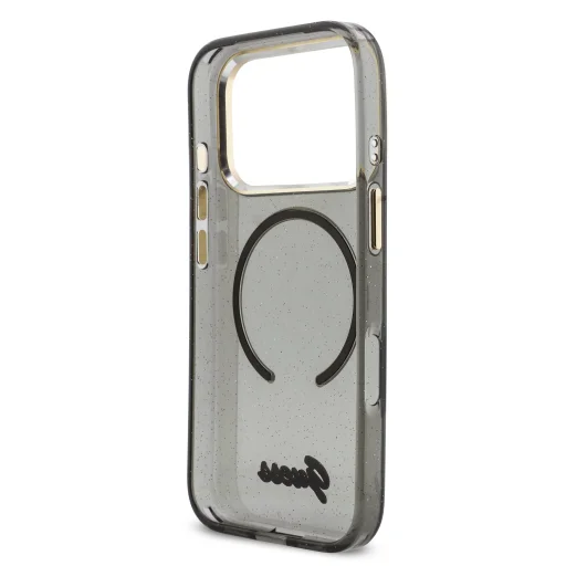 Guess IML Glitter Script Strap MagSafe tok iPhone 17 Pro fekete tok - 5
