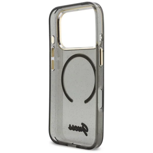 Guess IML Glitrové puzdro so Script remienkom MagSafe pre iPhone 17 Pro, čierne - 7