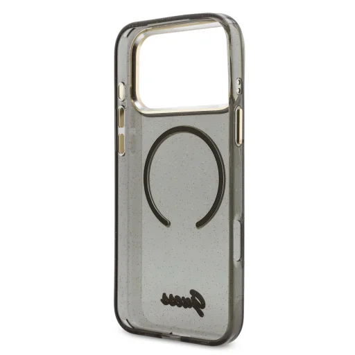 Guess IML Glitter Script Strap MagSafe tok iPhone 17 Pro Max fekete tok - 4