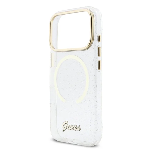 Guess IML Glitter Script Strap MagSafe tok iPhone 17 Pro Max Transparent tok - 4