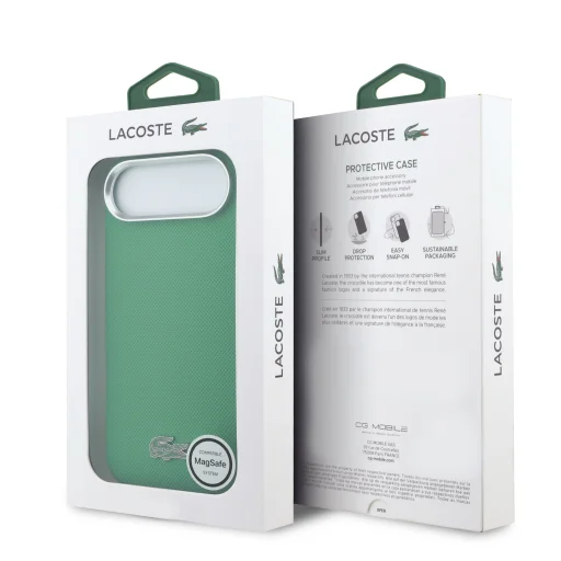 Lacoste Ikonikus Petit Pique Metal Logo MagSafe tok iPhone 17 Air zöld tok - 7