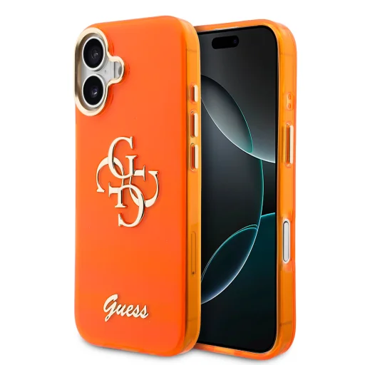 Guess IML 4G Script Metal Logo iPhone 17 tok narancssárga - 1