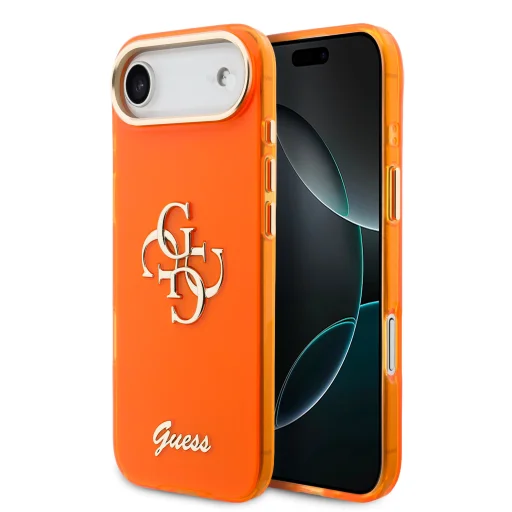 Guess IML 4G Script Metal Logo tok iPhone 17 Air-hez Narancs - 1