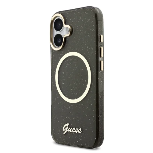 Guess IML Glitter Script Strap MagSafe iPhone 17 tok fekete - 2