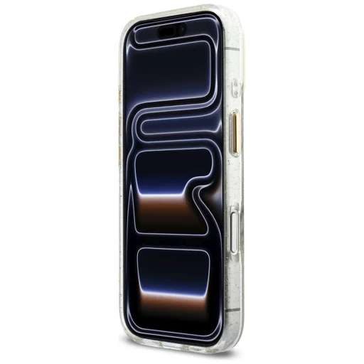 Guess IML Glitter Script Strap MagSafe puzdro pre iPhone 17 Pro, priehľadné - 5