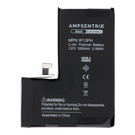 iPhone 13 Pro AmpSentrix Basic akkumulátor (nagy kapacitású 3250 mAh) - 2