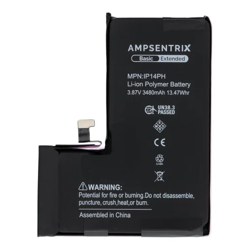 iPhone 14 Pro AmpSentrix Basic akkumulátor (nagy kapacitású 3480 mAh) - 2