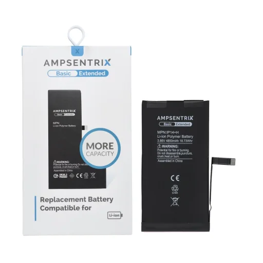 iPhone 14 Plus AmpSentrix Basic akkumulátor (nagy kapacitású 4850 mAh) - 1
