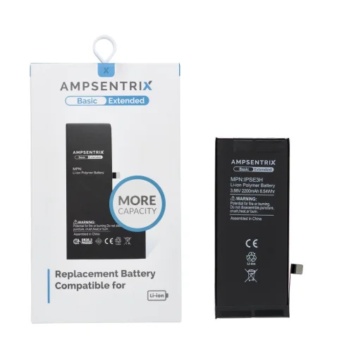iPhone SE 2022 AmpSentrix Basic akkumulátor (nagy kapacitású 2200 mAh) - 1