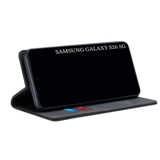 Techsuit - Confy Cover - Samsung Galaxy S26 - Fekete fliptok tok - 2