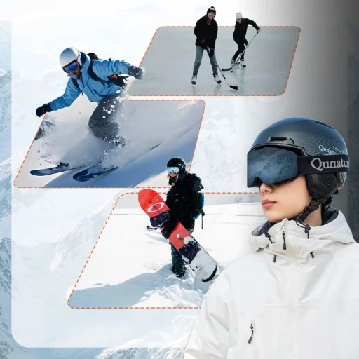 Qunature 10130003003 sí bukósisak fülvédőkkel snowboardhoz méret L - fekete - 5