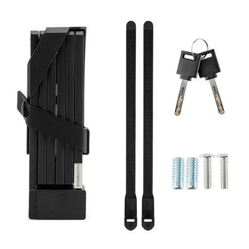 Rockbros 32140003001 összecsukható biciklizár kulccsal és fogantyúval, 88 cm - fekete - 2