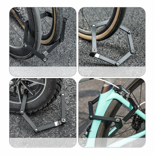 Rockbros 32140003001 összecsukható biciklizár kulccsal és fogantyúval, 88 cm - fekete - 13