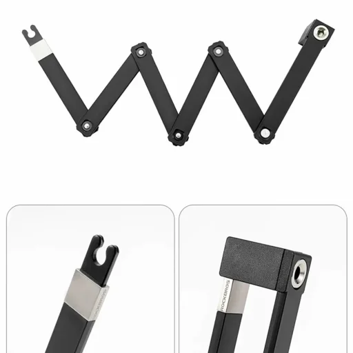 Rockbros 32140003001 összecsukható biciklizár kulccsal és fogantyúval, 88 cm - fekete - 5