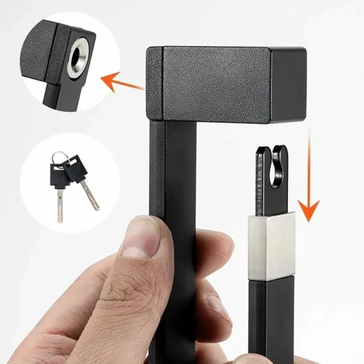 Rockbros 32140003001 összecsukható biciklizár kulccsal és fogantyúval, 88 cm - fekete - 7