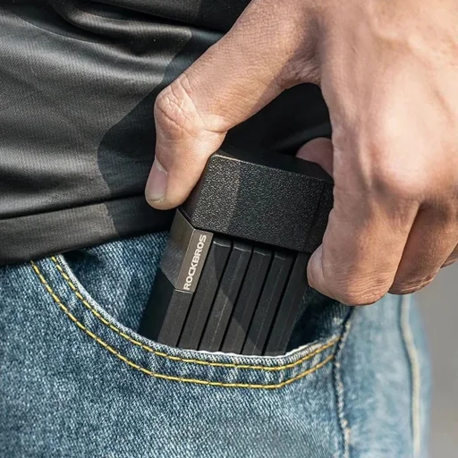 Rockbros 32140003001 összecsukható biciklizár kulccsal és fogantyúval, 88 cm - fekete - 10