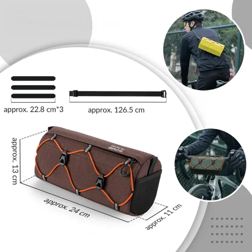 Rockbros 30110054003 kormánytáska 2.2L - Barna - 6