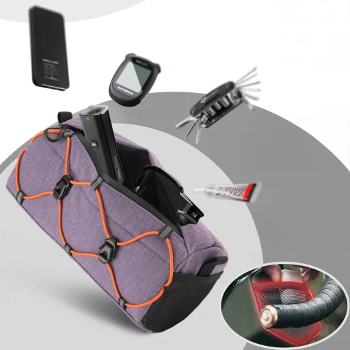 Rockbros 30110054005 Kormányra szerelhető biciklis táska 2,2L - Lila - 4