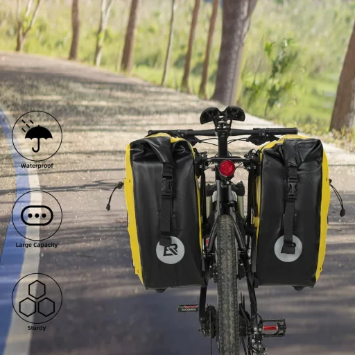 Rockbros 30140022005 vízálló kerékpáros táska 25-32L - sárga - 3