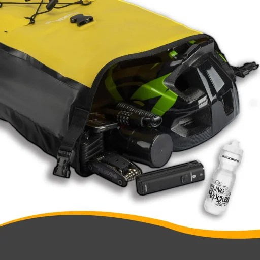 Rockbros 30140022005 vízálló kerékpáros táska 25-32L - sárga - 4