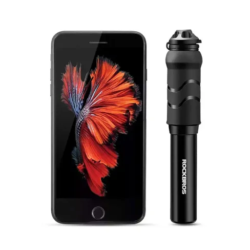 Rockbros 810PCS-HP Mini Kézi Biciklipumpa Presta & Schrader Szeleppel - Fekete - 4