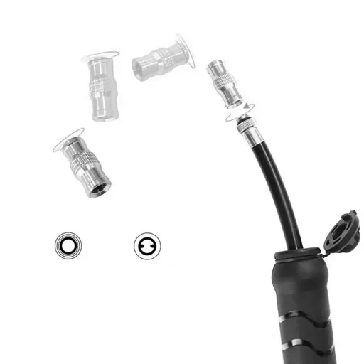 Rockbros 810PCS-HP Mini Kézi Biciklipumpa Presta & Schrader Szeleppel - Fekete - 7