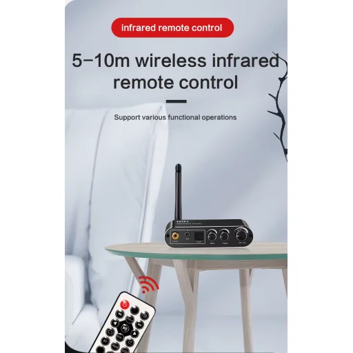 Optikai és koaxiális digitális–analóg audió átalakító Bluetooth audió vevővel és USB MP3 lejátszó funkcióval T01 - 12