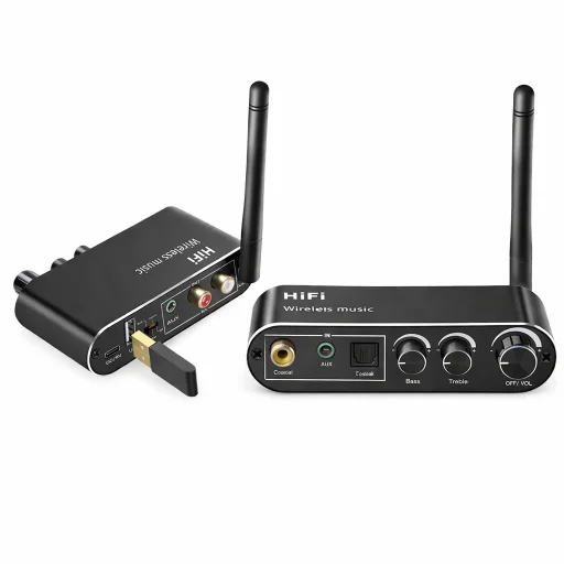 Optikai és koaxiális digitális–analóg audió átalakító Bluetooth audió vevővel és USB MP3 lejátszó funkcióval T01 - 1