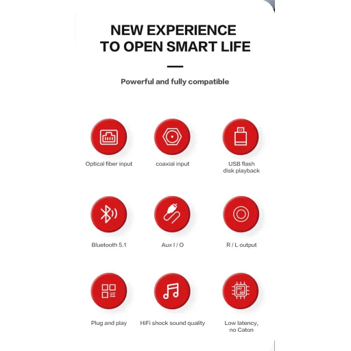 Optikai és koaxiális digitális–analóg audió átalakító Bluetooth audió vevővel és USB MP3 lejátszó funkcióval T01 - 10