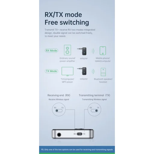 T67 Bluetooth 5.3 hordozható AUX audió vevő és adó, autós kihangosító és sztereó rendszer kompatibilitással - 9
