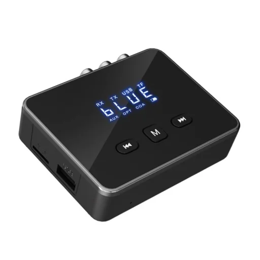 RT06 Bluetooth vezeték nélküli audió vevő és adó, optikai (TOSLINK) csatlakozóval és kihangosító funkcióval - 1