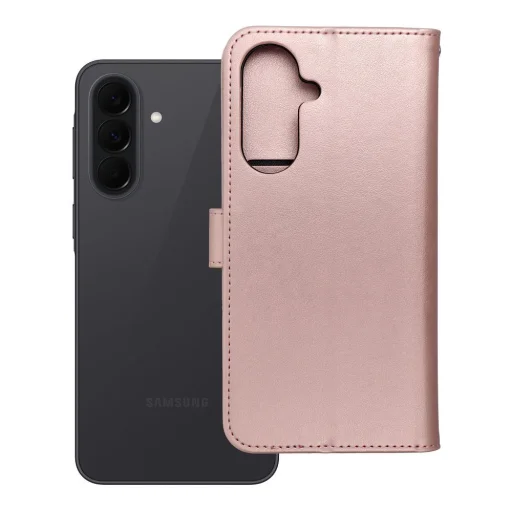 Samsung Galaxy A37 puzdro MEZZO knižkové puzdro vzor dreva ružovozlaté - 10