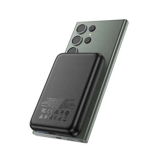 Hoco 10000 mAh Powerbank MagSafe kompatibilis QC PD 2A 20W fekete - 2