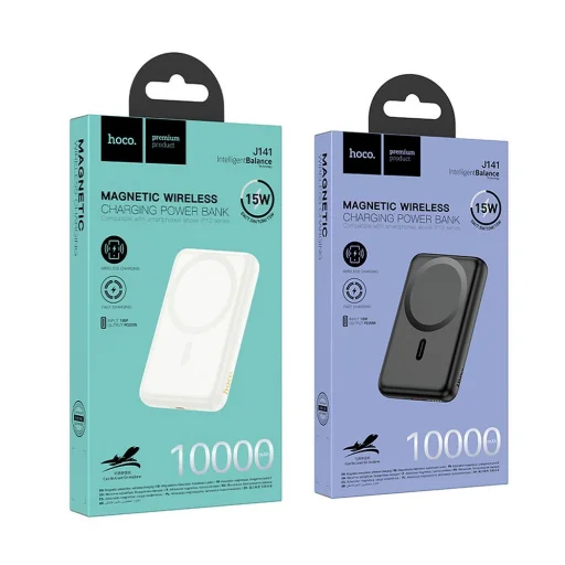 Hoco 10000 mAh Powerbank MagSafe kompatibilis QC PD 2A 20W fekete - 5