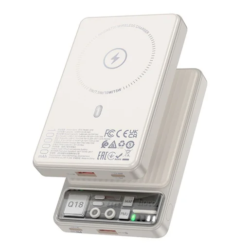 Powerbank kompatibilis MagSafe technológiával Hoco 10000 mAh QC3.0 PD 3A 22,5W Q18 fehér - 1